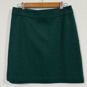 J.Crew Wool Hunter Green Mini Skirt Size 8